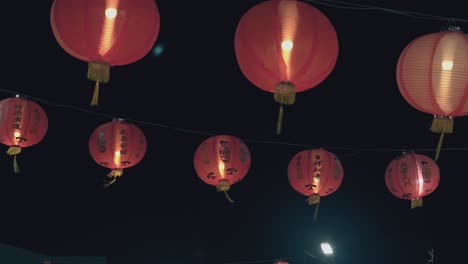 traditional-lanterns-decorate-street-of-Asian-town-at-night