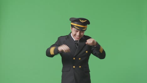 pilot dancing on green screen