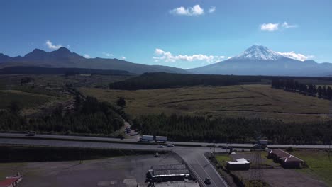 Americana-Sur-Highway-E35-Zu-Den-Vulkanischen-Schneegipfeln-Cotopaxi-Und-Ruminahui-In-Ecuador