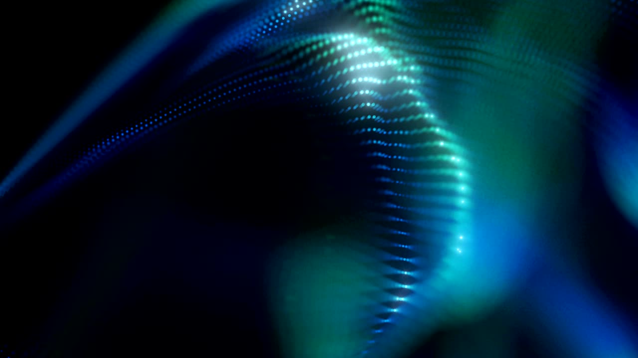 4K animated background loop with audio elements. 3D abstract digital wave.