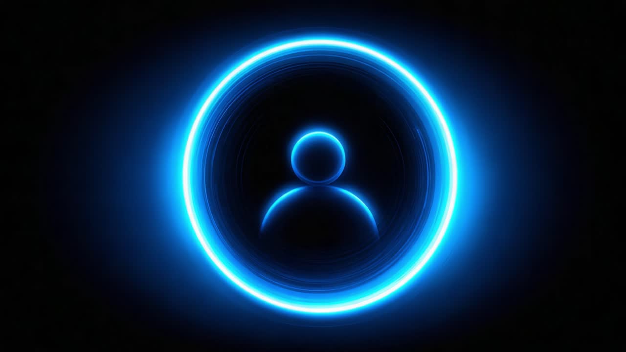 A Stunning Visual of a Light-Blue Circular Amulet with a Subtle Human Silhouette, Evoking a Sense of Mystery and Enchantment in a Dark Background