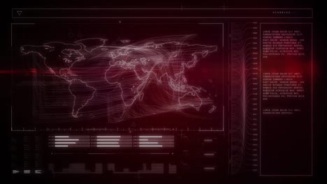 animation of financial data processing over world map