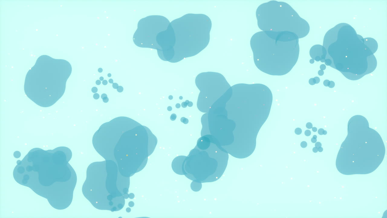 Split bubbles underwater, 3d rendering.