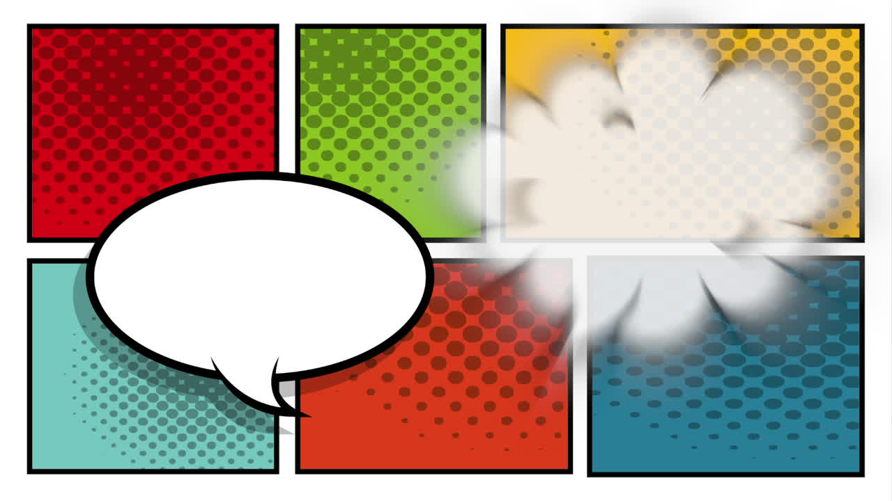 animación al estilo de la burbuja de habla y la nube pop art