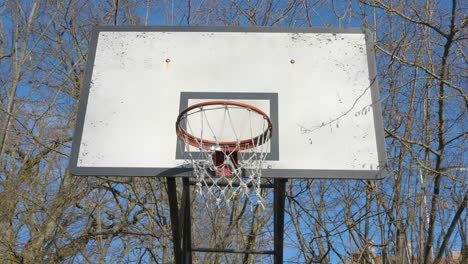 closer look of the basketball net ring in estonia