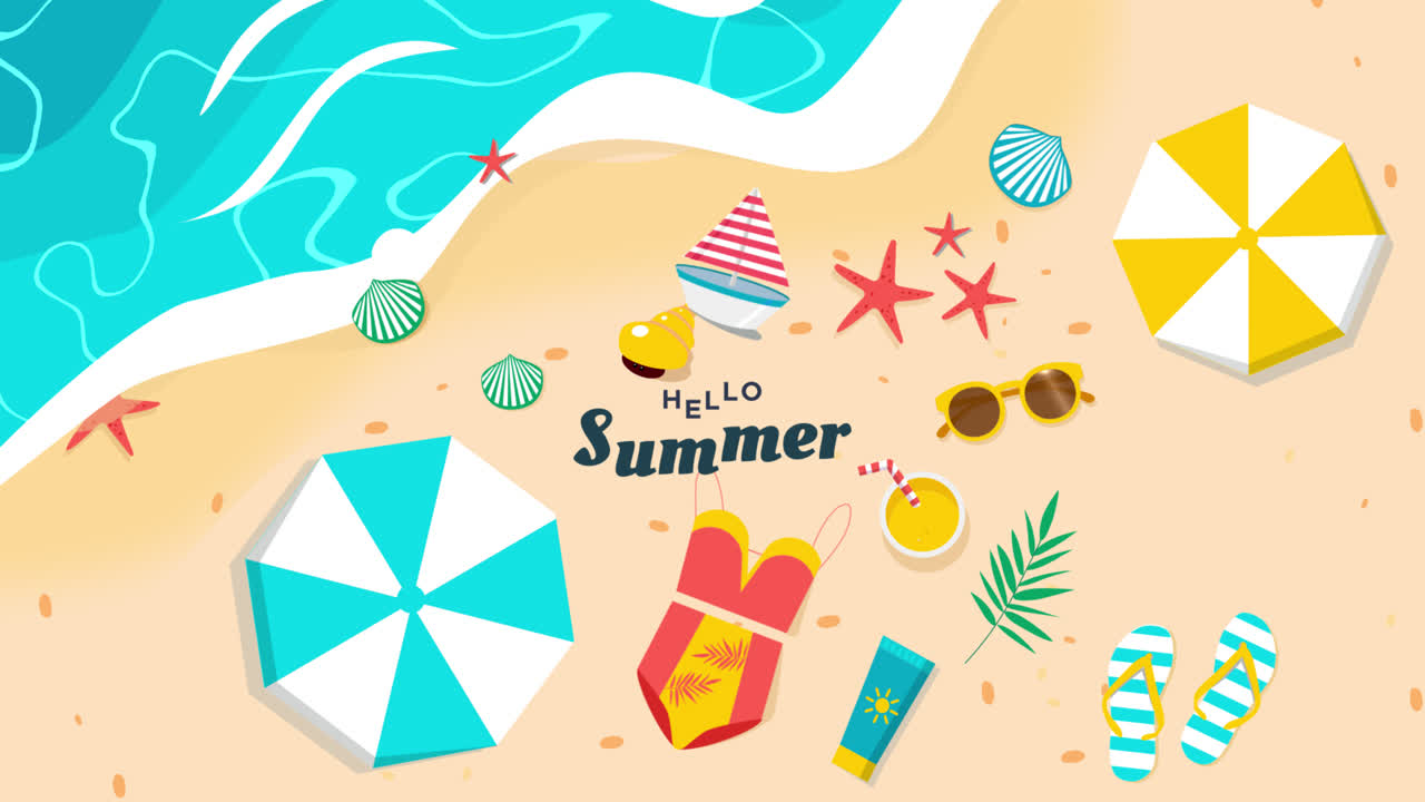 여름 해변 장면