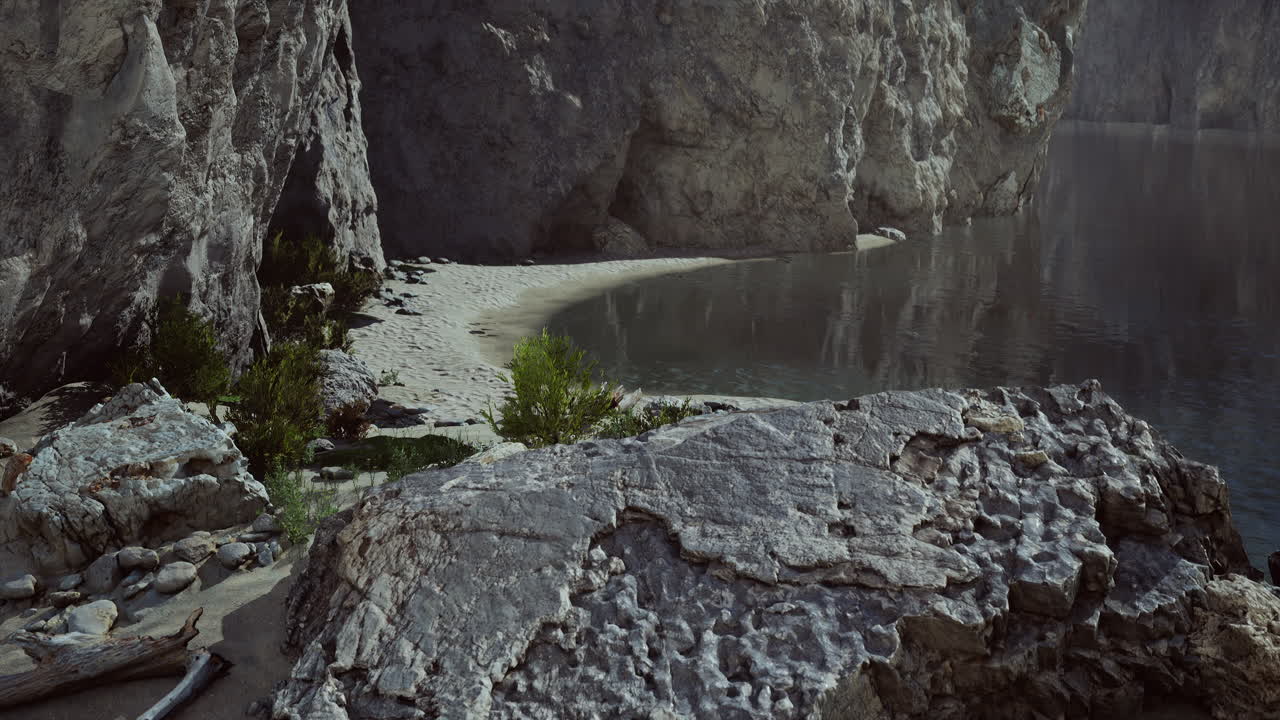 атлантический пляж и скалистые скалы