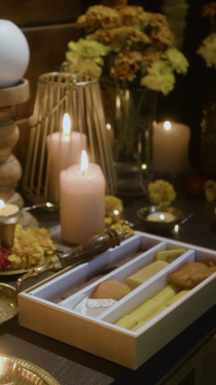 Diwali sweets and candles