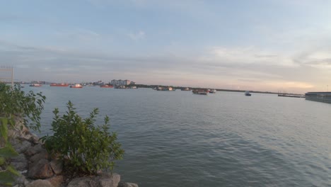 Port Klang Jetty Sea view at Sunset