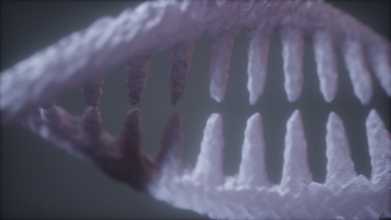 밝은 입자 3d 렌더링 dna