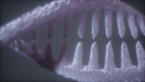 bright particulate 3d rendered dna