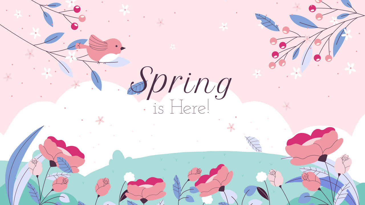 Spring is Here - Cute Floral Illustration