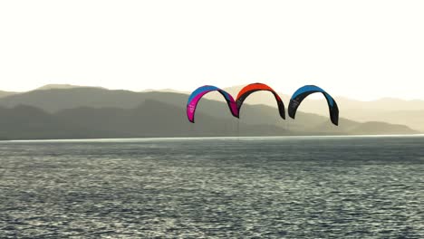 kiteboarding on a calm ocean