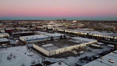 Morning-in-YYC:-Aerial-Views-of-Calgary's-Industrial-Sector-and-Downtown