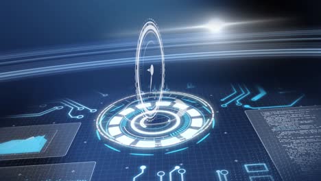 animation of clock, data processing and computer circuit boards