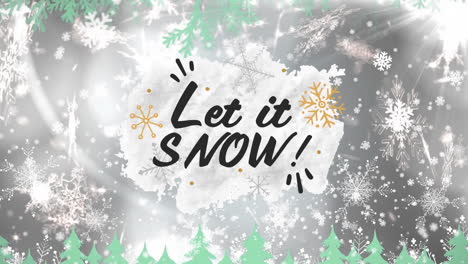 animation of snow falling over let it snow text