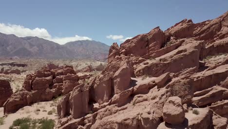 beautiful landscape of the rock formation of cafayate valley on a sunny day