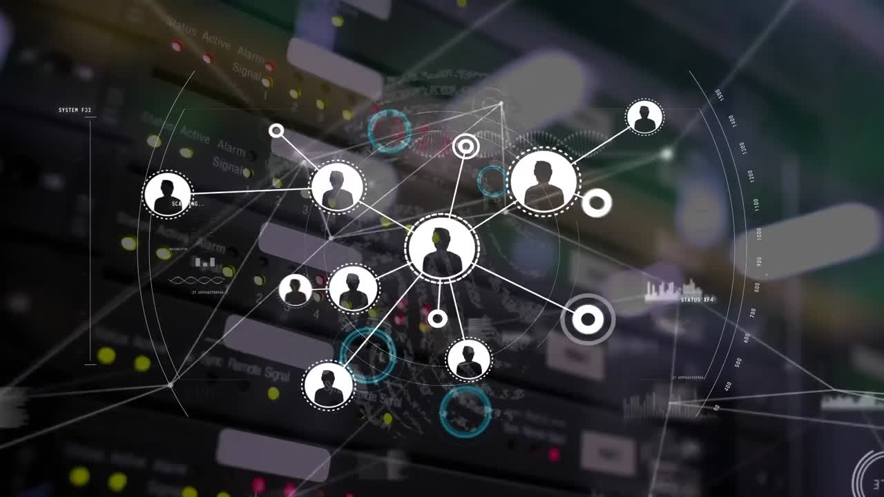 Animazione di rete di connessioni su un circuito stampato