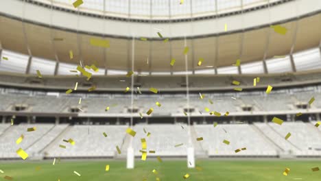 Sports-stadium-with-golden-confetti-falling