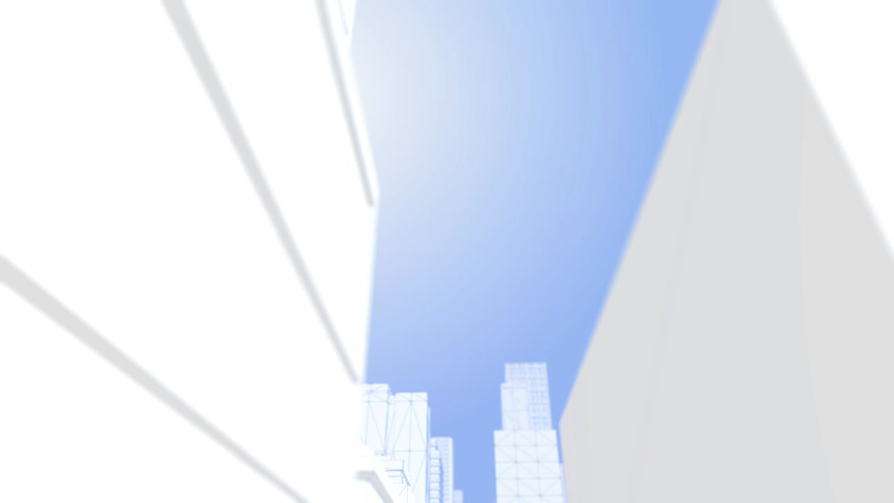 Looping Blue and White Wireframe City – drive through
