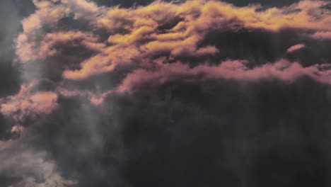 expanse of cumulonimbus clouds in the sky with thunderstorms, bad weather