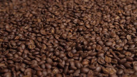 roasted coffee beans, slow motion