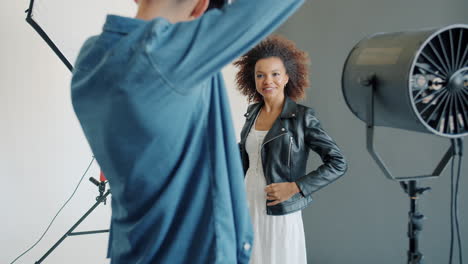 fashion model photo shoot in studio