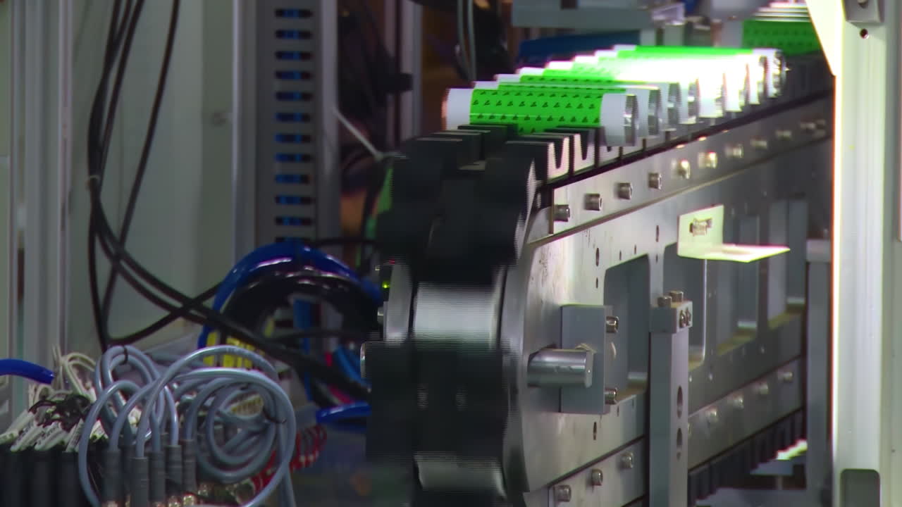 реальный выстрел полностью механизированной автоматизации производства новых энергетических сухих батарей литий-ионных, аккумуляторных столов модулей ячеек, массового продукта батарей высокой мощности, альтернативных возобновляемых электрических транспортных средств