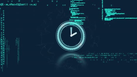 Animación-Del-Procesamiento-De-Datos-Y-El-Reloj-Que-Se-Mueve-Rápidamente