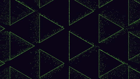 patrón geométrico dinámico negro y verde con triángulos en movimiento