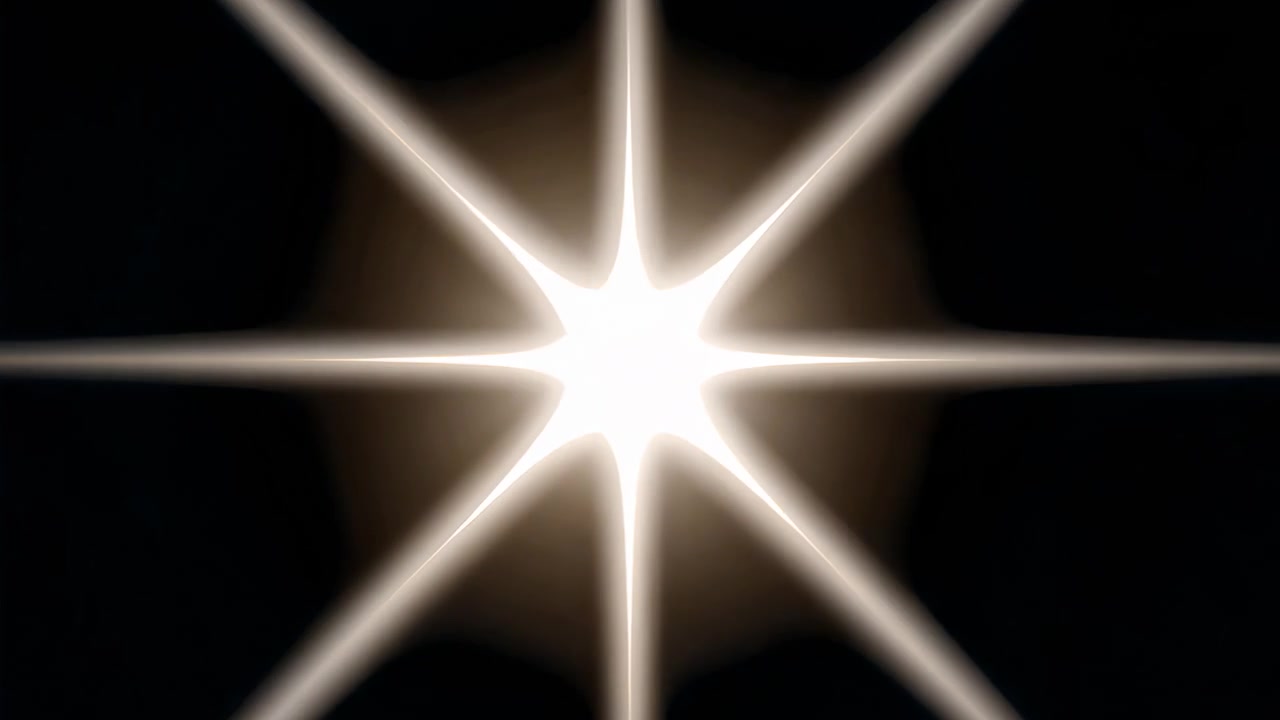 Effetto luce stellare pulsante su sfondo nero