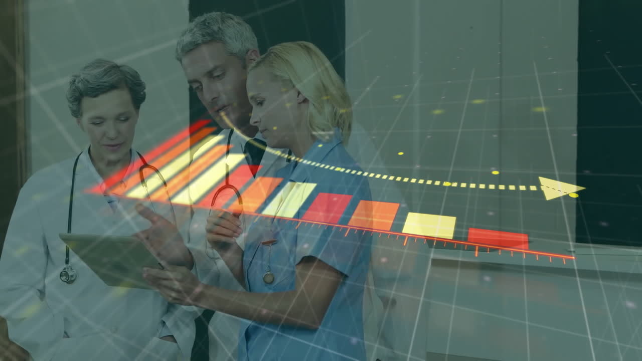 animación de las estadísticas y el procesamiento de datos financieros en diversos médicos