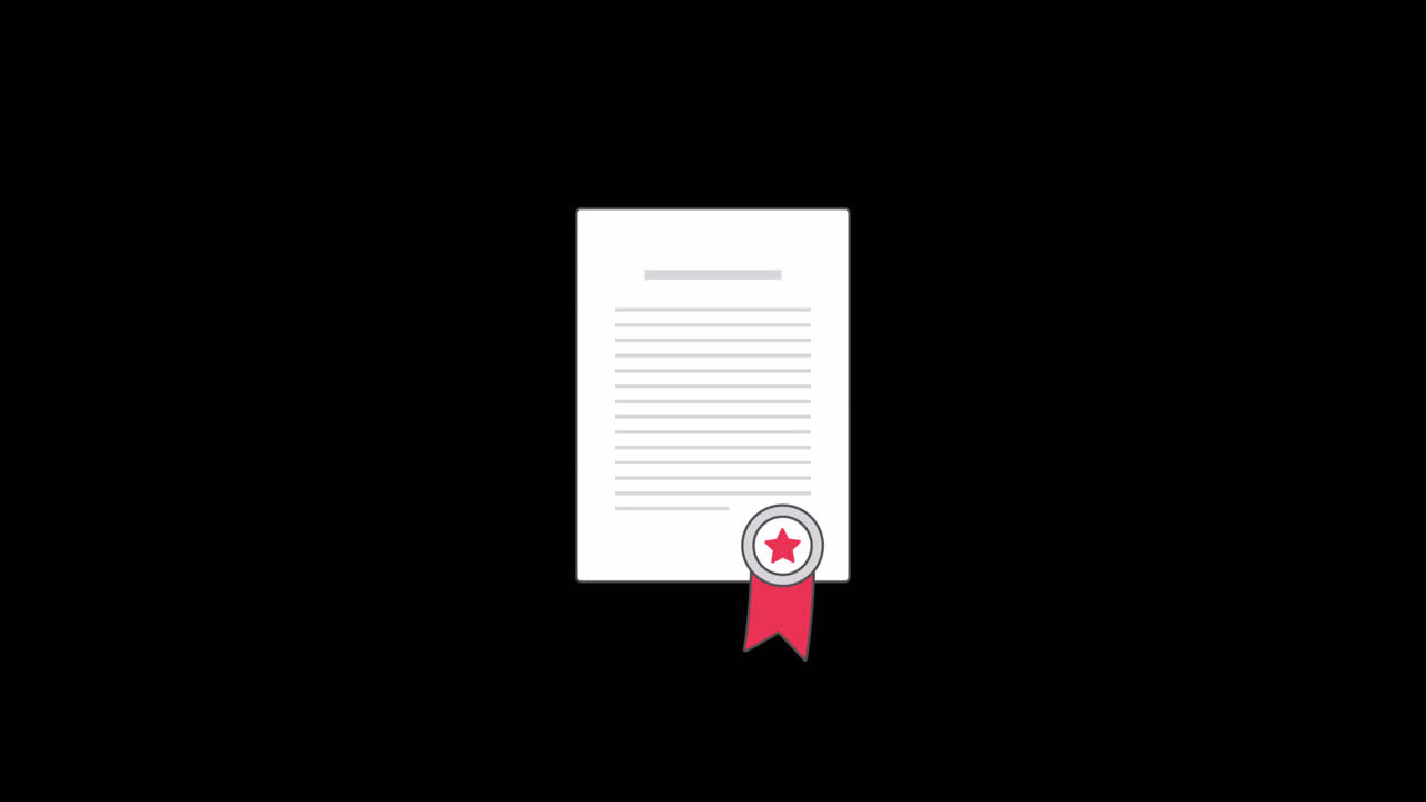 Documento animato con sigillo rosso e stella