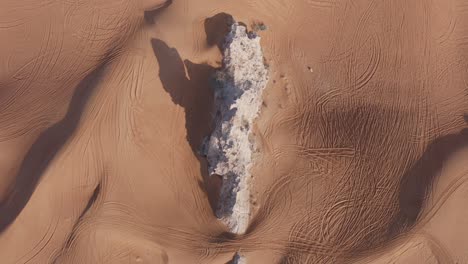 4k drone footage, aerial view of fossil rocks plateau in mleiha desert with sand ripples, geological landscape of the sphinx in sand dunes desert in the united arab emirates, drone videos