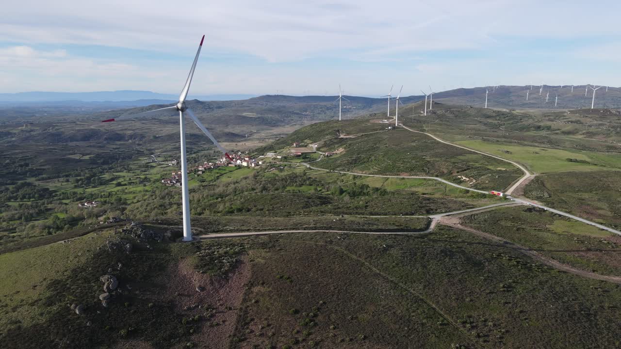 Windfarm near a village in Portugal