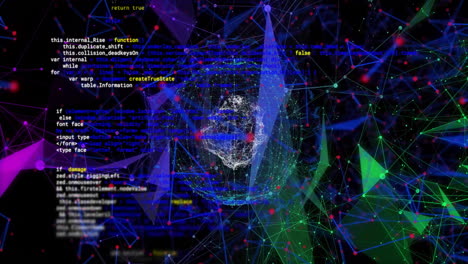 animación del procesamiento de datos digitales en todo el mundo con conexiones en fondo negro