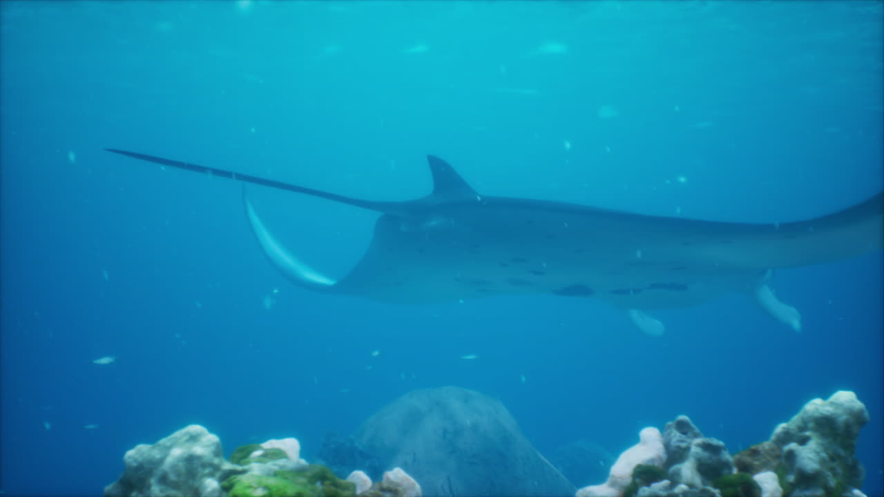 majestuosa manta ray nadando en el océano