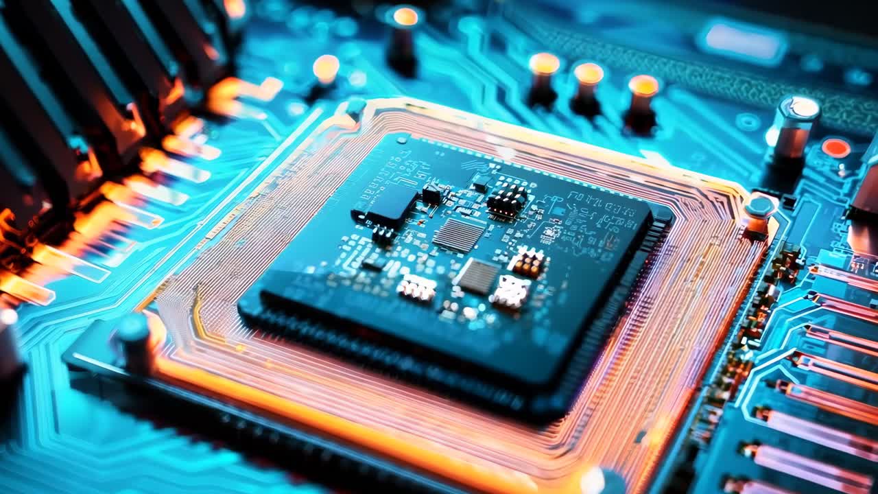 un primer plano de una placa base de computadora con una CPU en ella