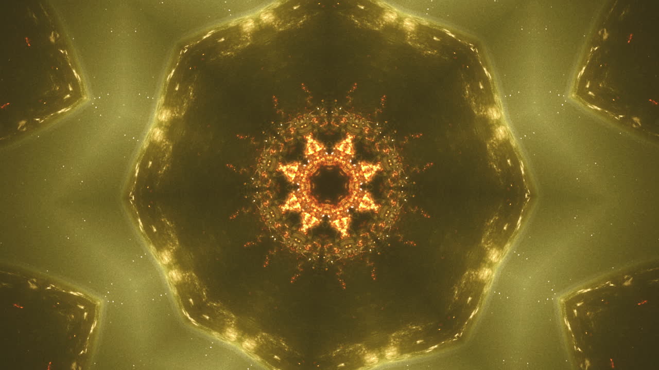 Abstract rossette-like kaleidoscope animated pattern