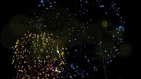 animación de fuegos artificiales sobre un fondo negro