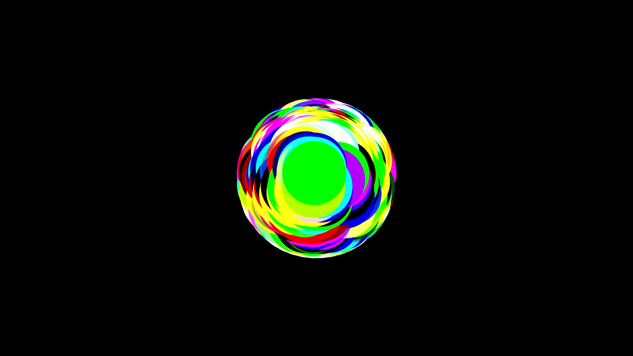 bola giratoria y cambiante de color - animación de bucle abstracto