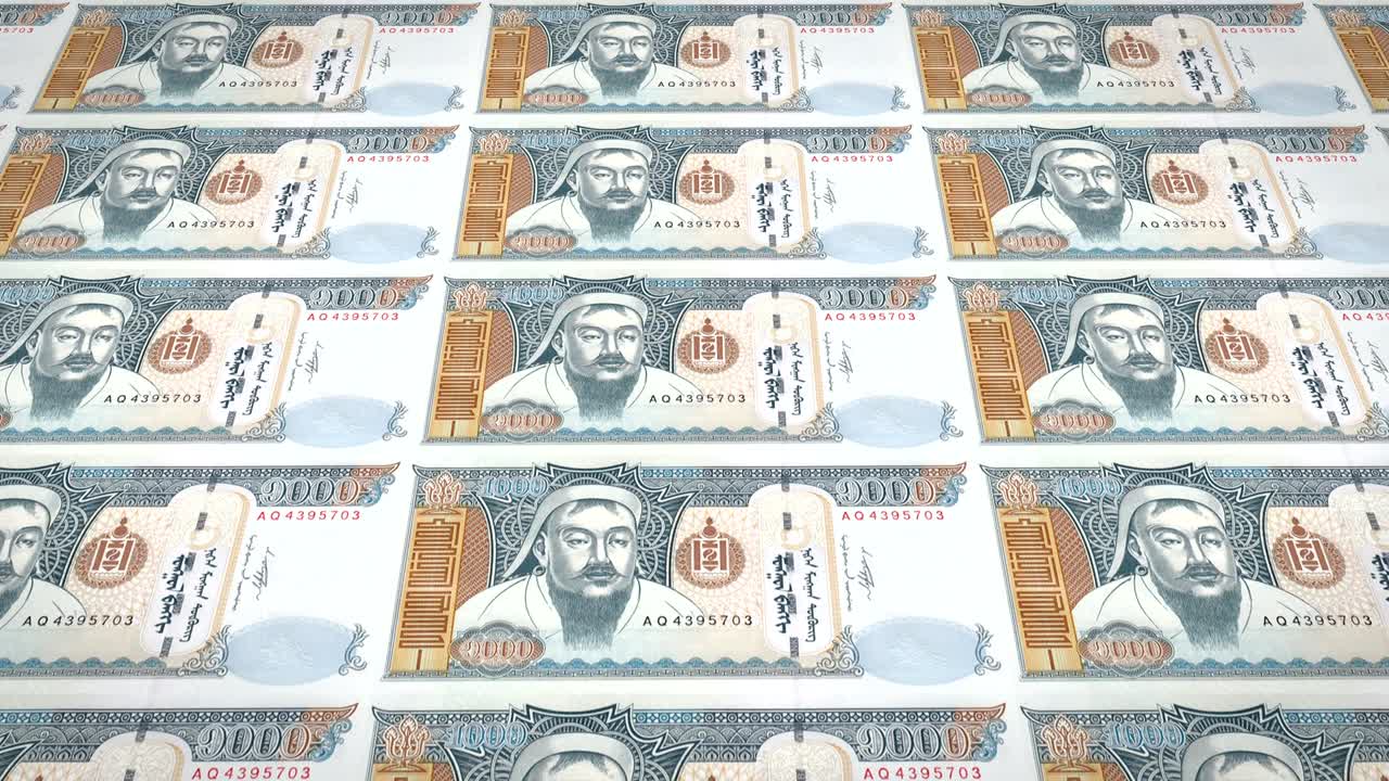 1천 몽골 투그릭의 지폐, 현금, 루프