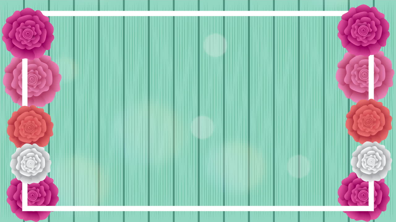 사각형 경계와 함께 아름다운 장미 정원