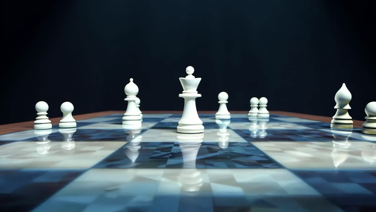 White chess queen on a chess board