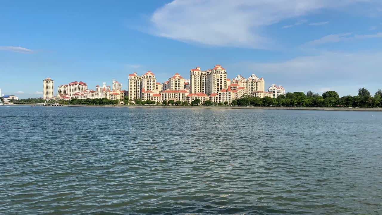 Singapore apartment buildings near the harbour tall skyscrapers skyline