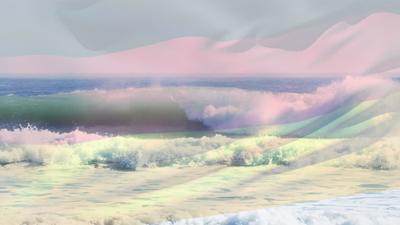 바다의 파도에 맞서 독일  ⁇ 발을 흔드는 디지털 구성