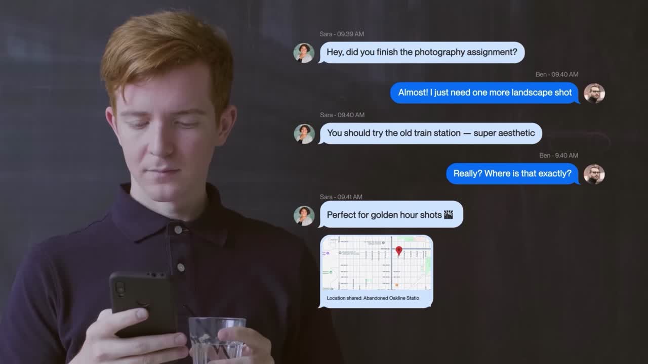 Tekstbeskedanimationer til mobile chatsamtaler og storyvideoer