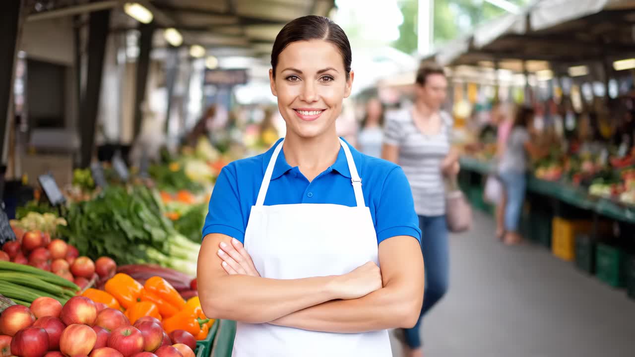 Woman at a Produce Market