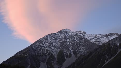 aoraki mount cook summit, southern alps, south island, new zealand - low angle shot