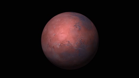 animación de marte girando en el espacio